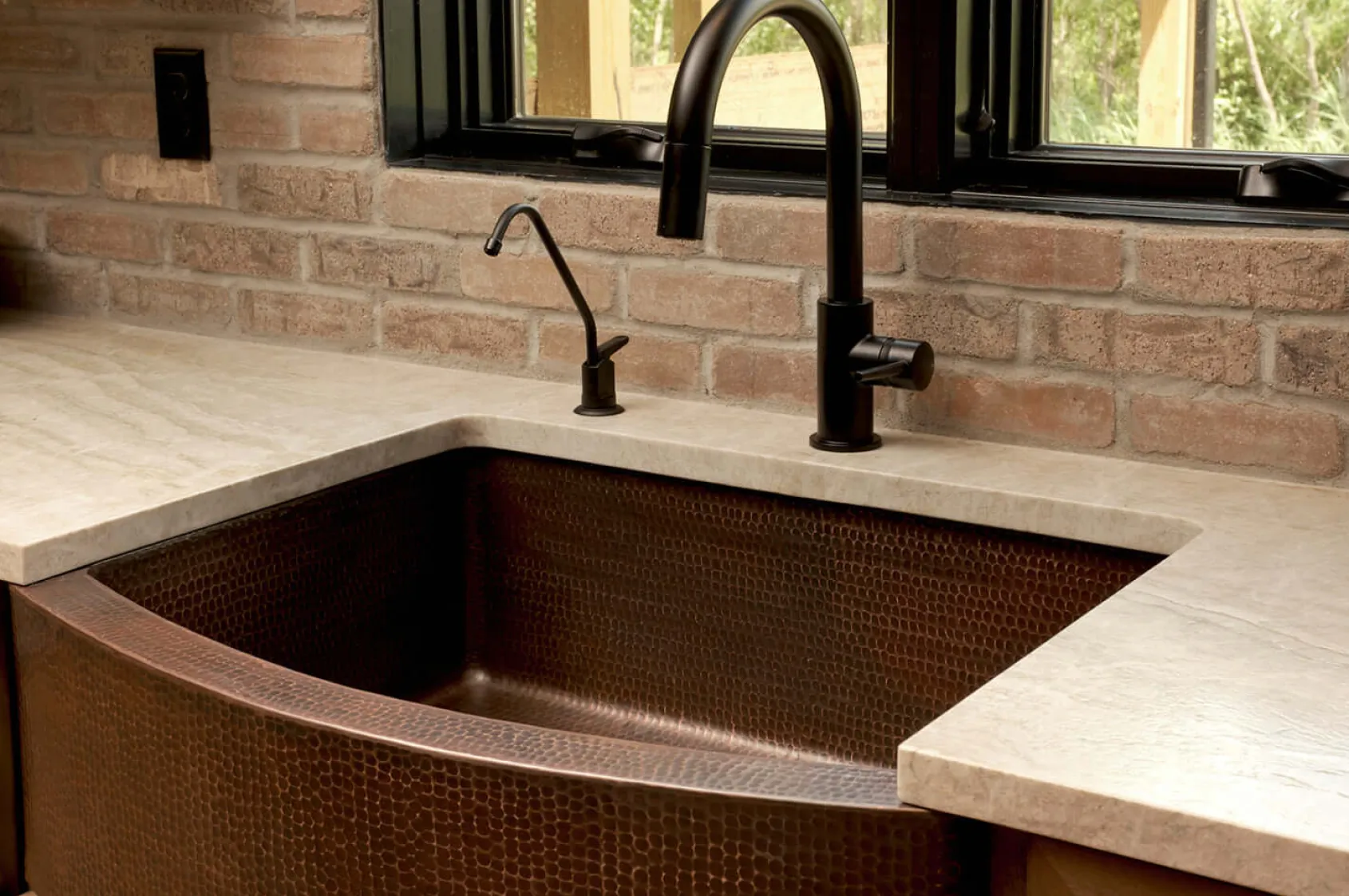 Premier Copper Products 30" Copper Farmhouse Sink, Oil Rubbed Bronze, KASRDB30249