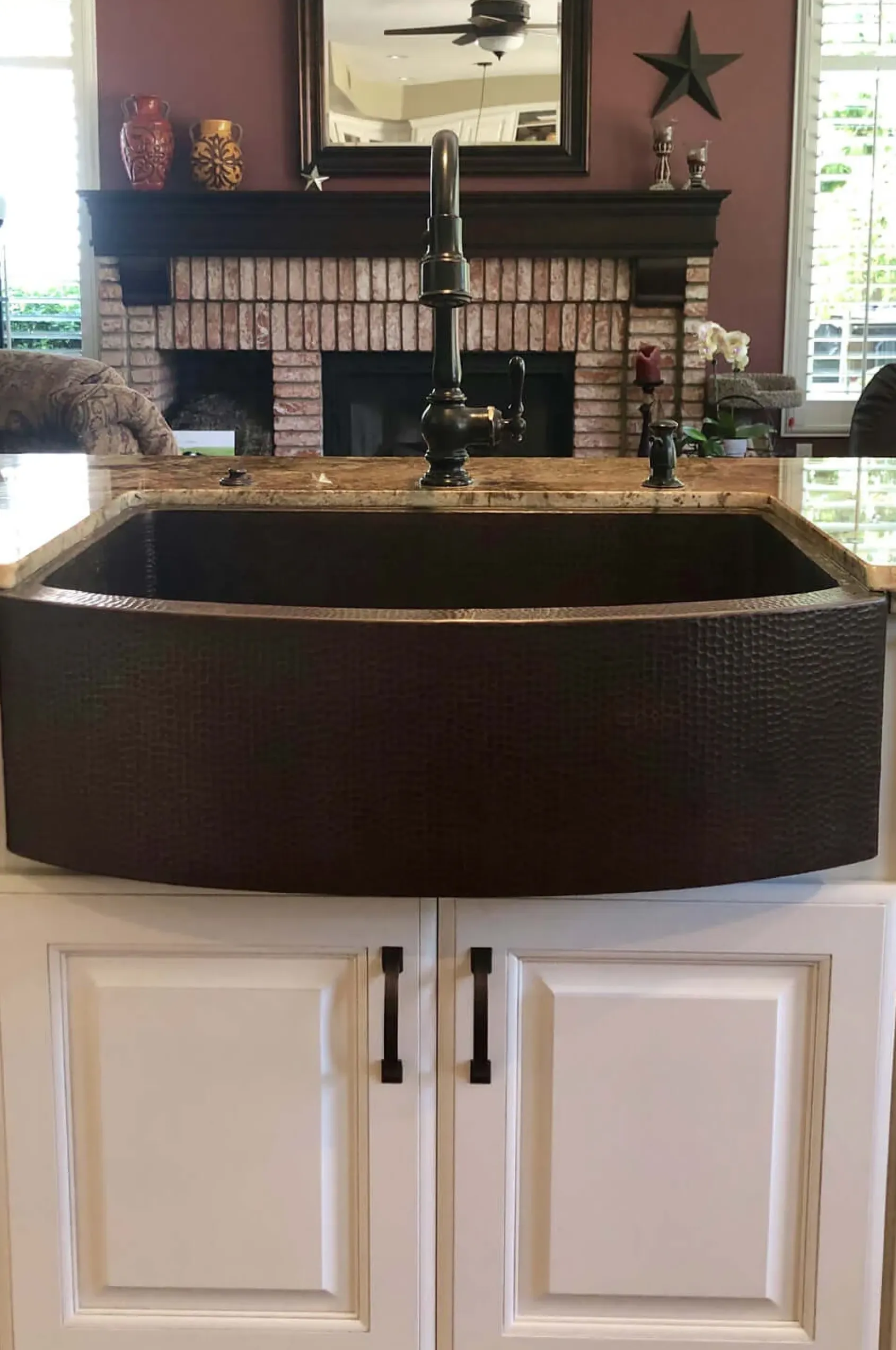 Premier Copper Products 30" Copper Farmhouse Sink, Oil Rubbed Bronze, KASRDB30249