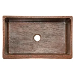 Premier Copper Products 35" Copper Farmhouse Sink, Oil Rubbed Bronze, KASDB35229