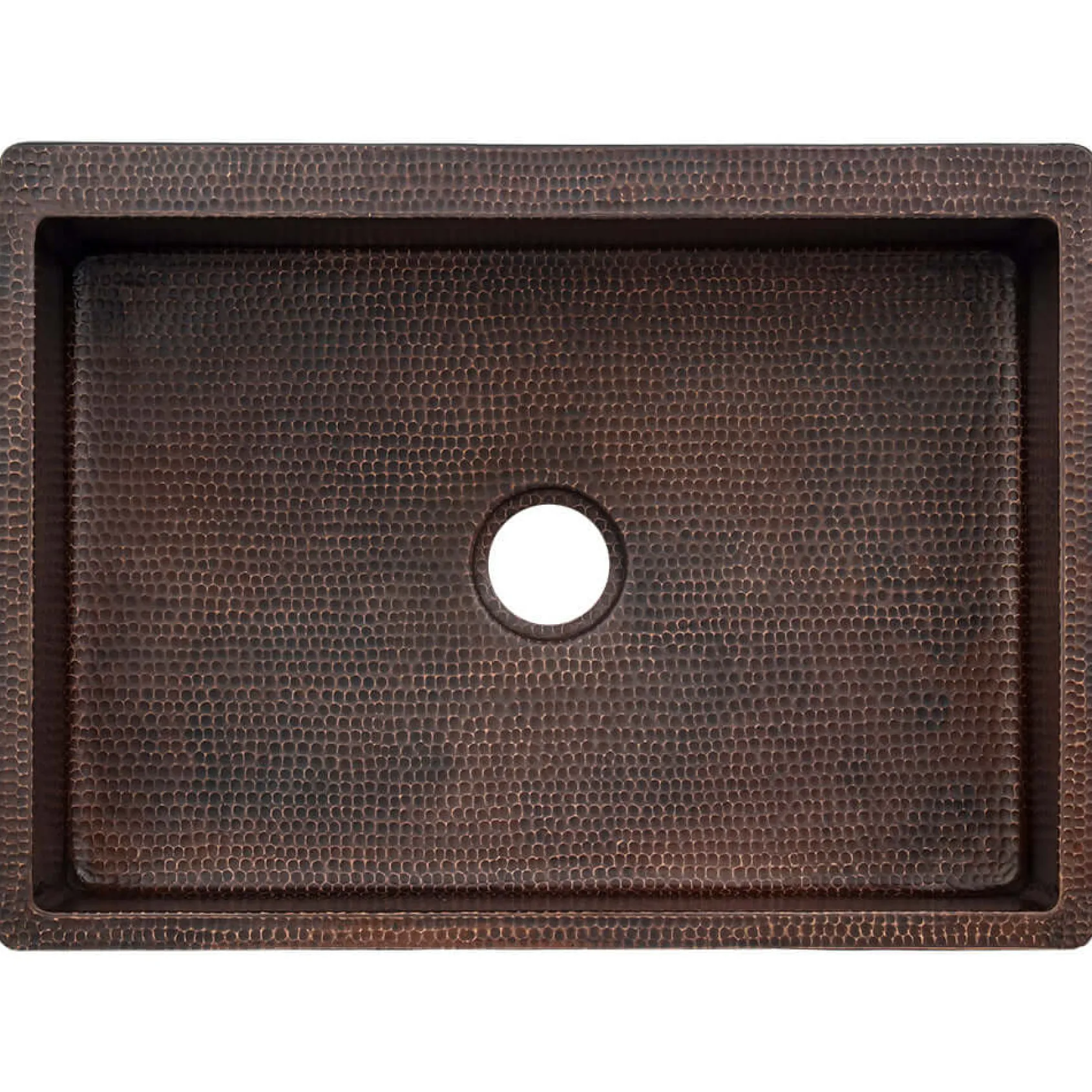 Premier Copper Products 30" Hammered Copper Farmhouse Sink, Glazed Black, 14 Gauge, KASBLK30229