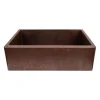 Premier Copper Products 33" Terra Firma Copper Farmhouse Sink, Dark Brown, 10 Gauge, TFKASDB332210