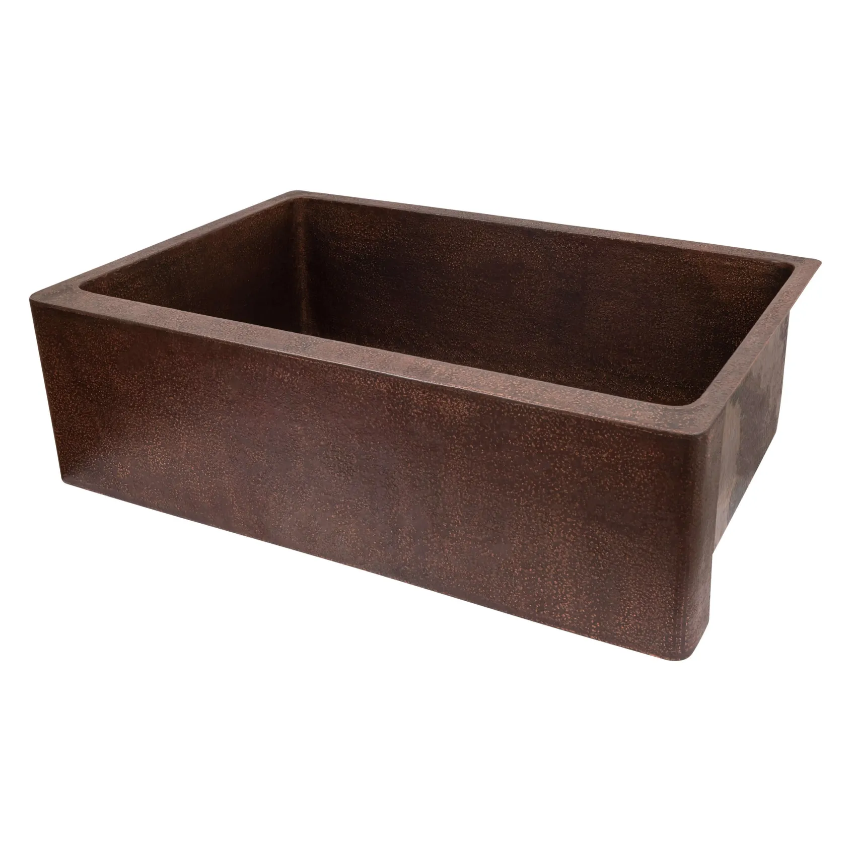 Premier Copper Products 33" Terra Firma Copper Farmhouse Sink, Dark Brown, 10 Gauge, TFKASDB332210