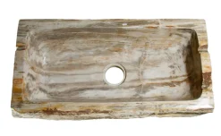 33" Rare Petrified Wood Farmhouse Kitchen Sink in Beige, Taupe