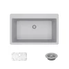 Rene 33" Composite Granite Kitchen Sink, Pewter, R3-2006-PWT-ST-CGF