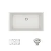 Rene 33" Composite Granite Kitchen Sink, Ivory, R3-1006-IVR-ST-CGS