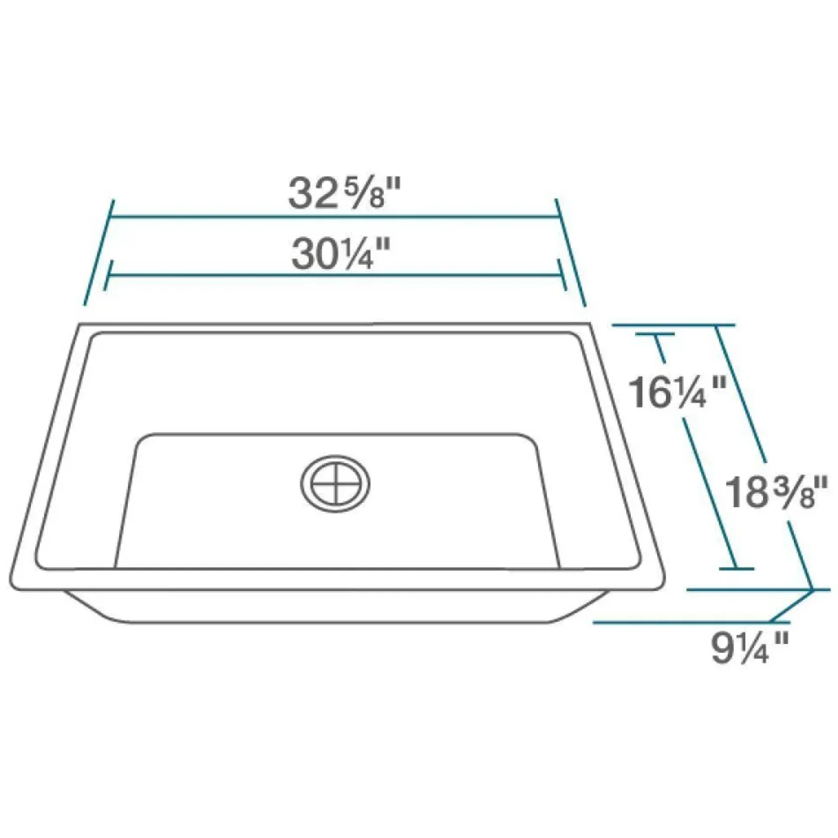 Rene 33" Composite Granite Kitchen Sink, Ivory, R3-1006-IVR-ST-CGS