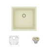 Rene 18" Composite Granite Kitchen Sink, Ecru, R3-1003-ECR-ST-CGS