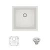 Rene 18" Composite Granite Kitchen Sink, Ivory, R3-1003-IVR-ST-CGS