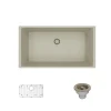 Rene 33" Composite Granite Kitchen Sink, Concrete, R3-1006-CON-ST-CGS