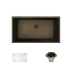 Rene 33" Composite Granite Kitchen Sink, Umber, R3-1006-UMB-ST-CGS