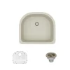 Rene 25" Composite Granite Kitchen Sink, Concrete, R3-1005-CON-ST-CGS