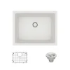 Rene 22" Composite Granite Kitchen Sink, Ivory, R3-1004-IVR-ST-CGS