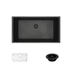 Rene 33" Composite Granite Kitchen Sink, Carbon, R3-1006-CAR-ST-CGF