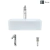 Rene 19" Rectangle Porcelain Bathroom Sink, White, with Faucet, R2-5007-W-R9-7006-C