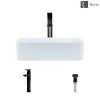 Rene 19" Rectangle Porcelain Bathroom Sink, White, with Faucet, R2-5007-W-R9-7003-ABR
