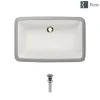 Rene 22" Rectangle Porcelain Bathroom Sink, Biscuit, R2-1001-B-PUD-C