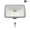 Rene 21" Rectangle Porcelain Bathroom Sink, Biscuit, R2-1002-B-PUD-C