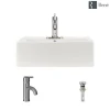 Rene 21" Rectangle Porcelain Bathroom Sink, Biscuit, with Faucet, R2-5018-B-R9-7009-C