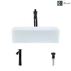 Rene 19" Rectangle Porcelain Bathroom Sink, White, with Faucet, R2-5007-W-R9-7006-ABR