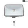 Rene 21" Rectangle Porcelain Bathroom Sink, White, R2-1002-W-PUD-C