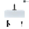 Rene 21" Rectangle Porcelain Bathroom Sink, White, with Faucet, R2-5018-W-R9-7009-ABR