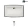 Rene 22" Rectangle Porcelain Bathroom Sink, Biscuit, R2-1001-B-PUD-BN