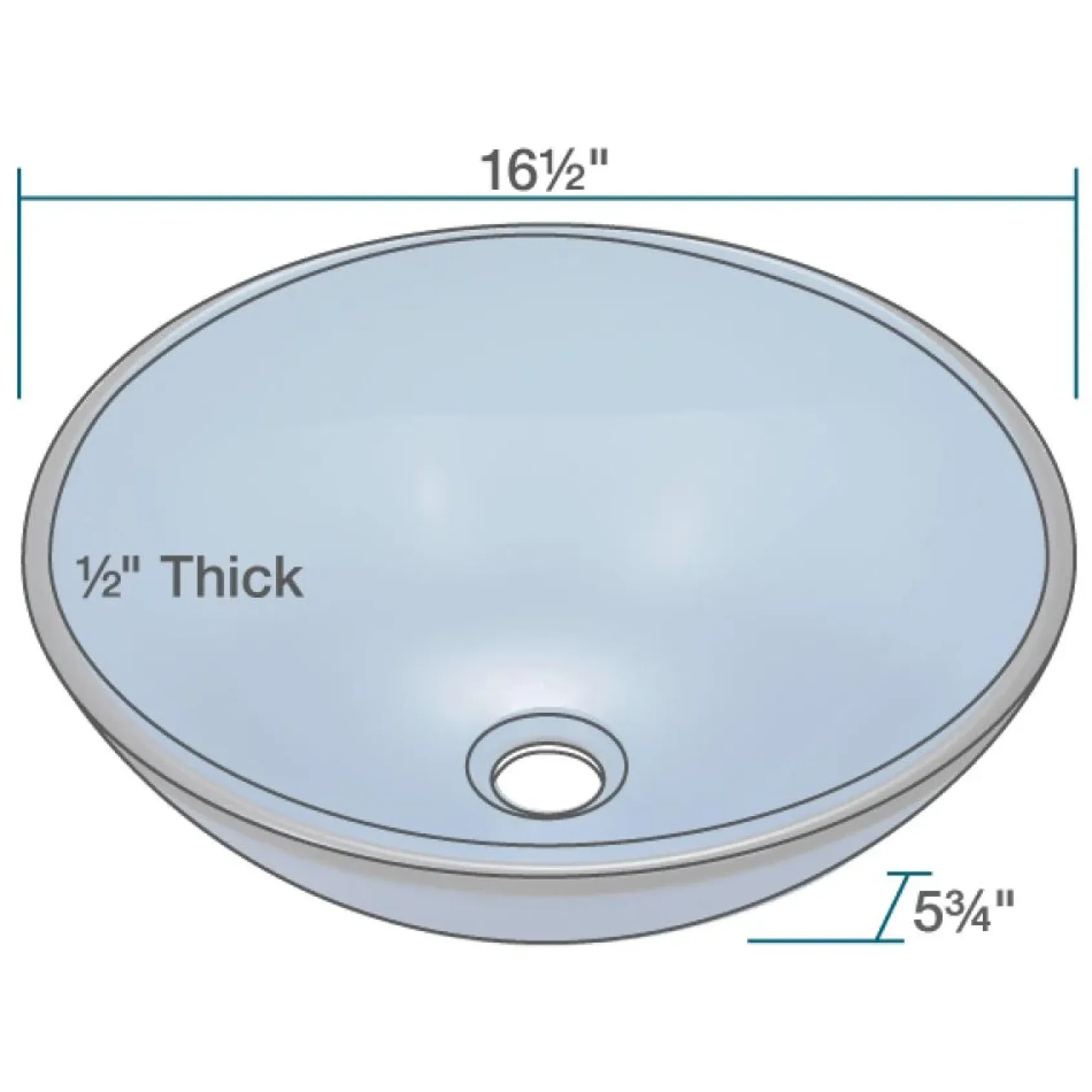 Rene 17" Round Glass Bathroom Sink, Celeste, with Faucet, R5-5001-CEL-R9-7003-ABR