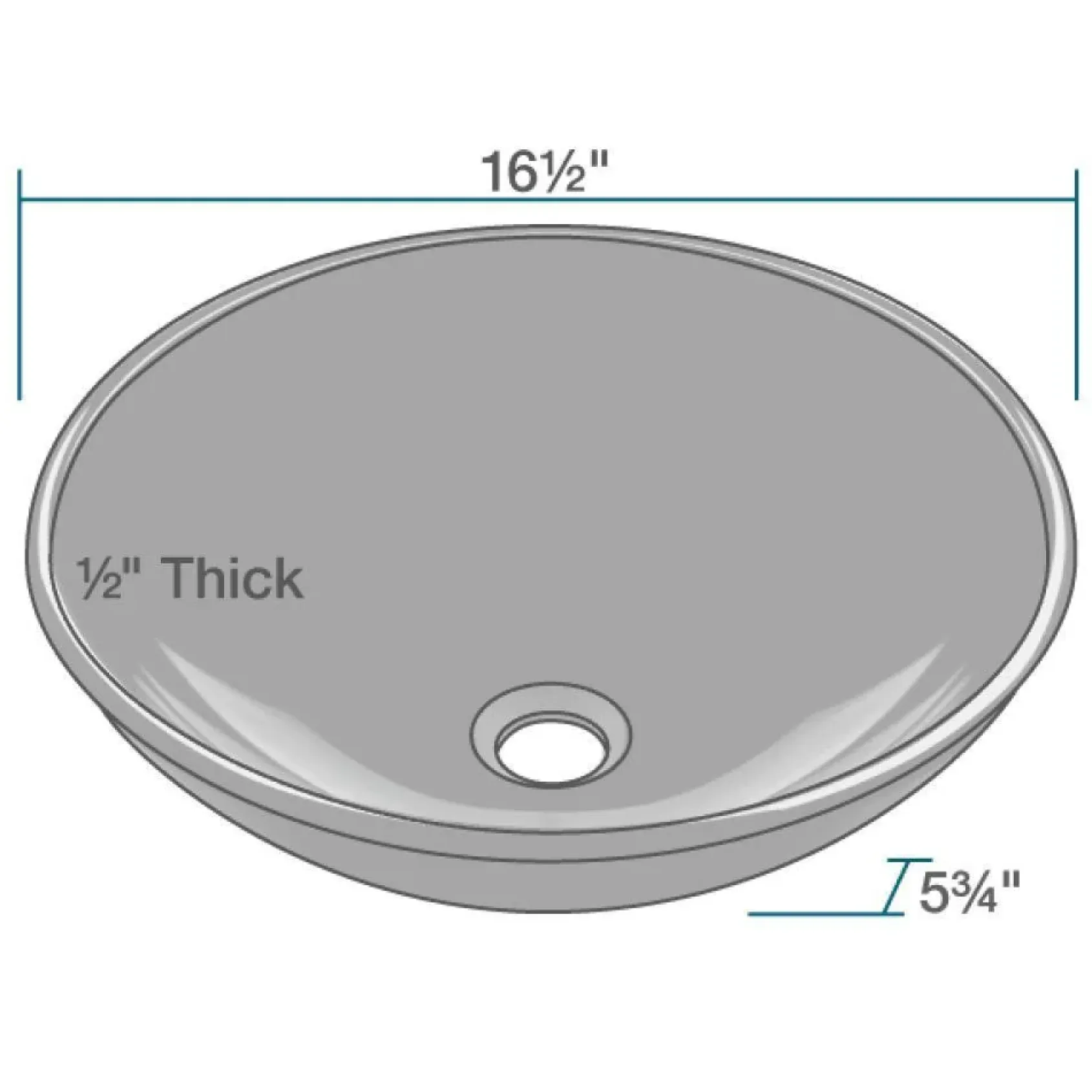 Rene 17" Round Glass Bathroom Sink, Noir, with Faucet, R5-5001-NOR-WF-ORB