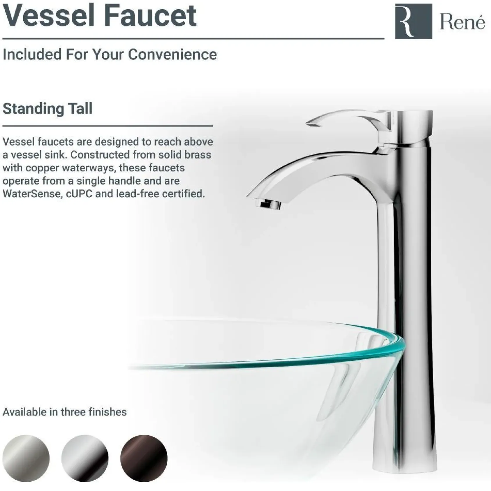 Rene 17" Round Glass Bathroom Sink, Frosted, with Faucet, R5-5002-R9-7006-ABR