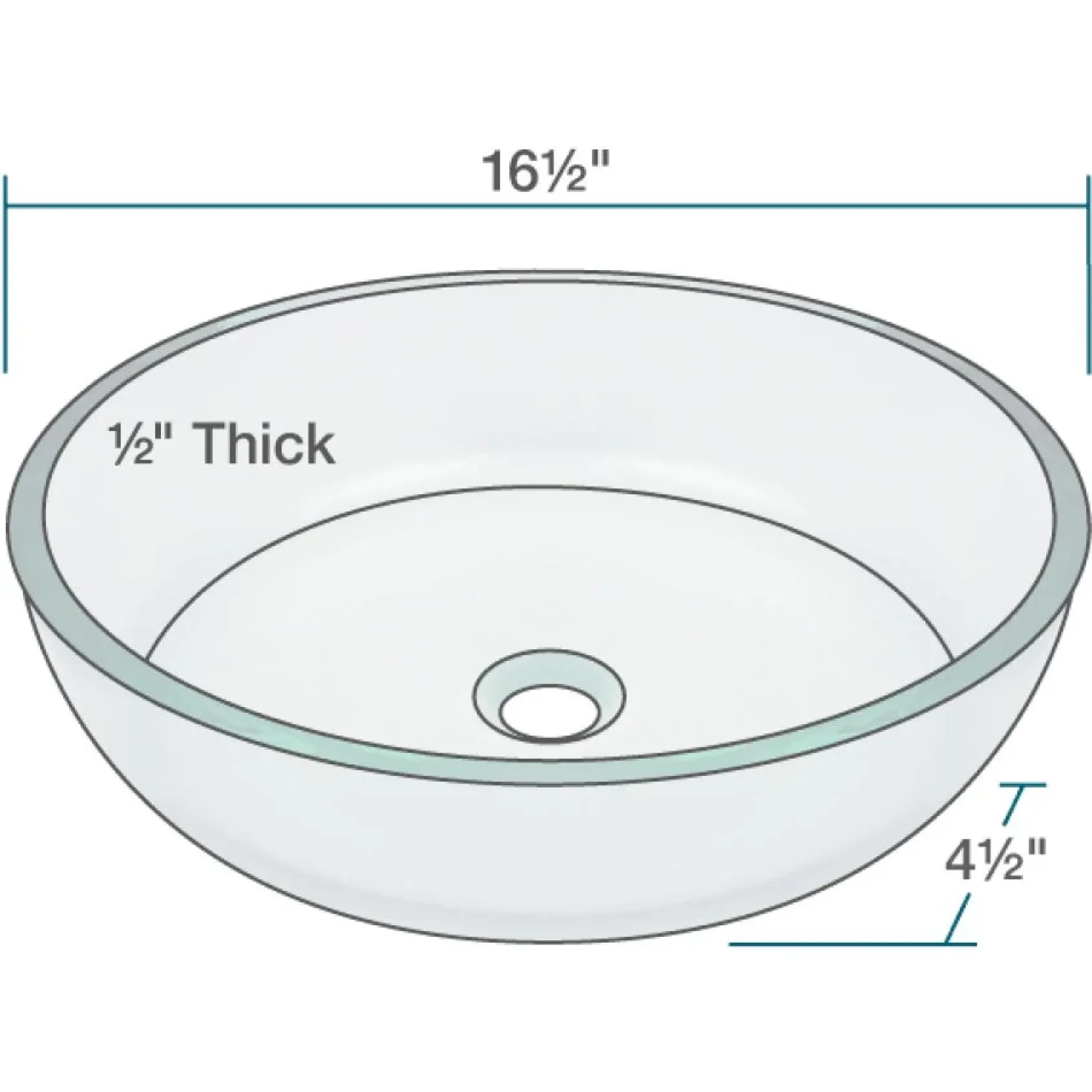Rene 17" Round Glass Bathroom Sink, Crystal, with Faucet, R5-5024-WF-ORB