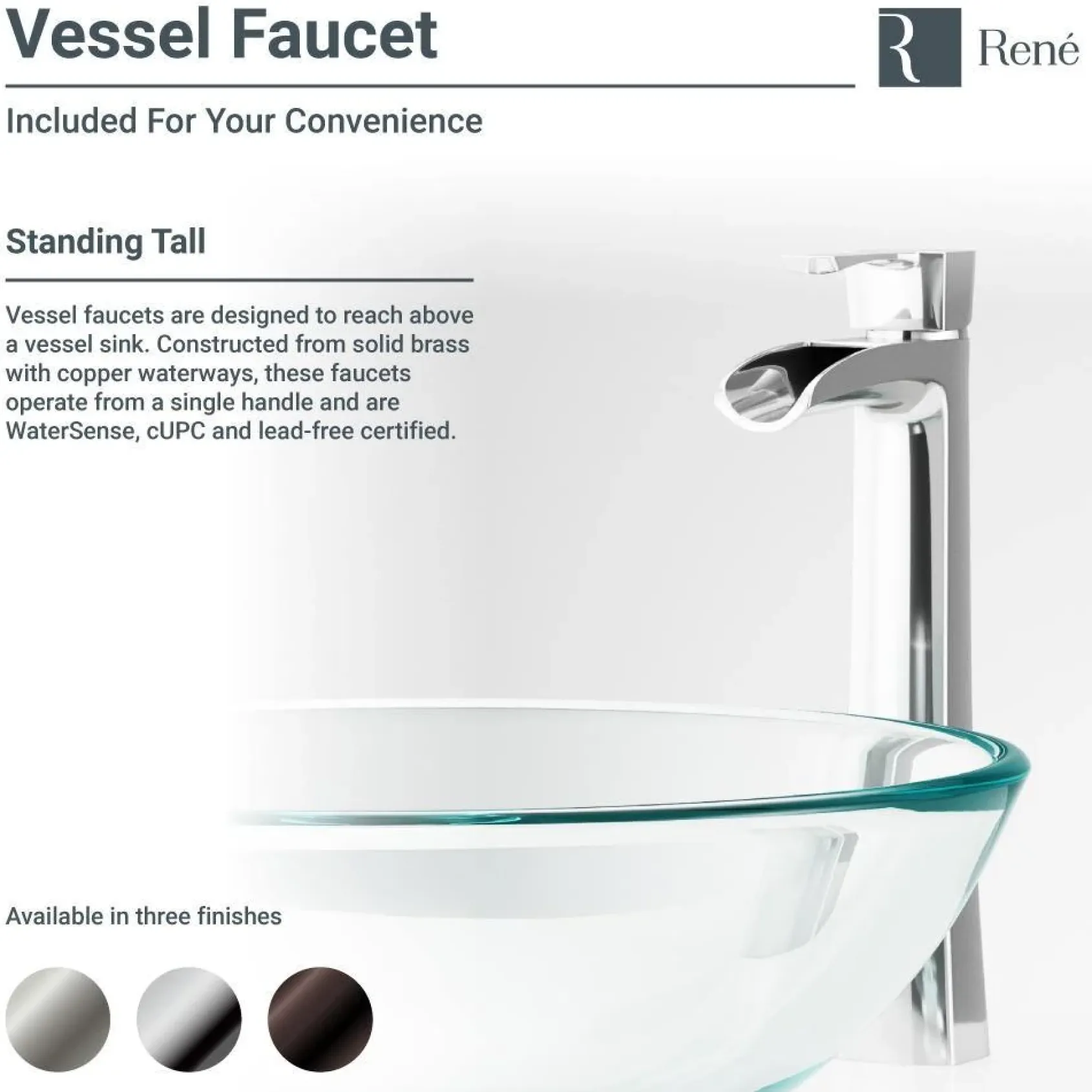 Rene 17" Round Glass Bathroom Sink, Multi-Color, with Faucet, R5-5014-R9-7007-BN