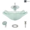 Rene 17" Specialty Glass Bathroom Sink, Frosted, with Faucet, R5-5011-WF-C