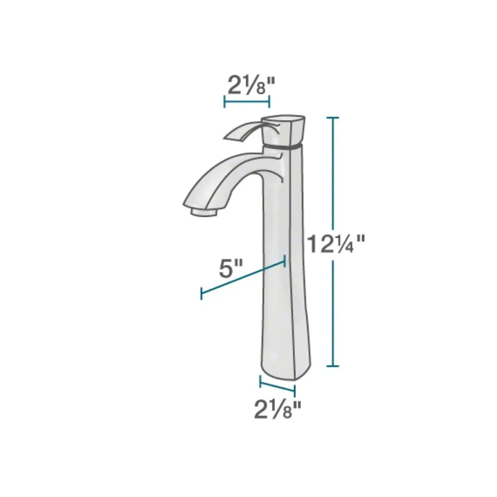 Rene 17" Square Glass Bathroom Sink, Cerulean, with Faucet, R5-5003-CER-R9-7006-C