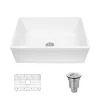Rene 30" Fireclay Farmhouse Sink, White, Smooth/Edge R10-3005-ST-B