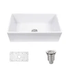 Rene 33" Fireclay Farmhouse Sink, White, R10-3001-ST-B