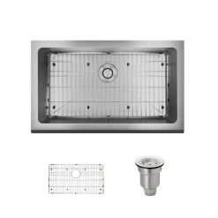 Rene 33" Stainless Steel Farmhouse Sink, 16 Gauge, R1-3001-16