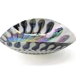 Ruvati 19 inch Murano Glass Art Vessel Seashell Decorative Pattern Bathroom Sink, Spira Luxe Pearl White, RVB3031