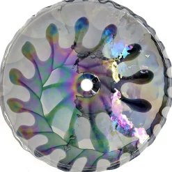Ruvati 20 inch Murano Glass Art Drop In Round Decorative Pattern Bathroom Sink, Spira Luxe Pearl White , RVB3035