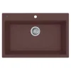 Ruvati 33 x 22 inch epiGranite Drop-in Topmount Granite Composite Single Bowl Kitchen Sink, Espresso Brown, RVG1080ES