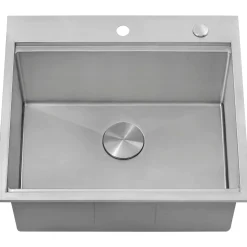 Ruvati 25 x 22 x 12 inch Drop-in Topmount Laundry Utility Workstation Sink 16 Gauge Stainless Steel, RVU6425