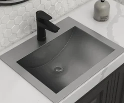 Ruvati Ariaso 21" Rectangle Drop In Stainless Steel Bathroom Sink, 16 Gauge, RVH5110ST