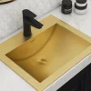 Ruvati Ariaso 21" Rectangle Drop In Stainless Steel Bathroom Sink, Brushed Gold Brass Tone, 16 Gauge, RVH5110GG