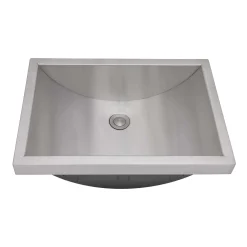 Ruvati Ariaso 20 x 14 inch Brushed Stainless Steel Rectangular Bathroom Sink Semi-Recessed- 16, RVH6211ST