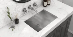Ruvati Ariaso 16 x 13 inch Brushed Stainless Steel Rectangular Bathroom Sink Undermount, 16, RVH6106ST