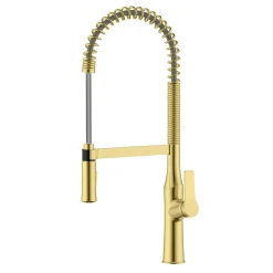 Ruvati Bianca Pre-Rinse High Arc Kitchen Faucet, Brushed Gold, Single Lever, RVF1233SG