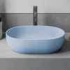 Ruvati Canali 19-inch Pacific Blue epiStone Solid Surface Modern Bathroom Vessel Sink, RVB2119LE