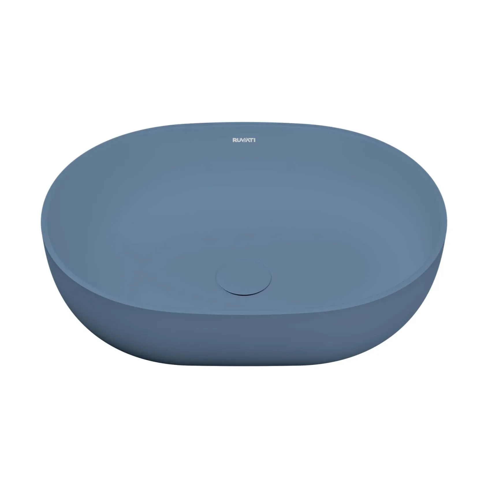 Ruvati Canali 19-inch Pacific Blue epiStone Solid Surface Modern Bathroom Vessel Sink, RVB2119LE
