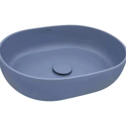 Ruvati Canali 19-inch Pacific Blue epiStone Solid Surface Modern Bathroom Vessel Sink, RVB2119LE