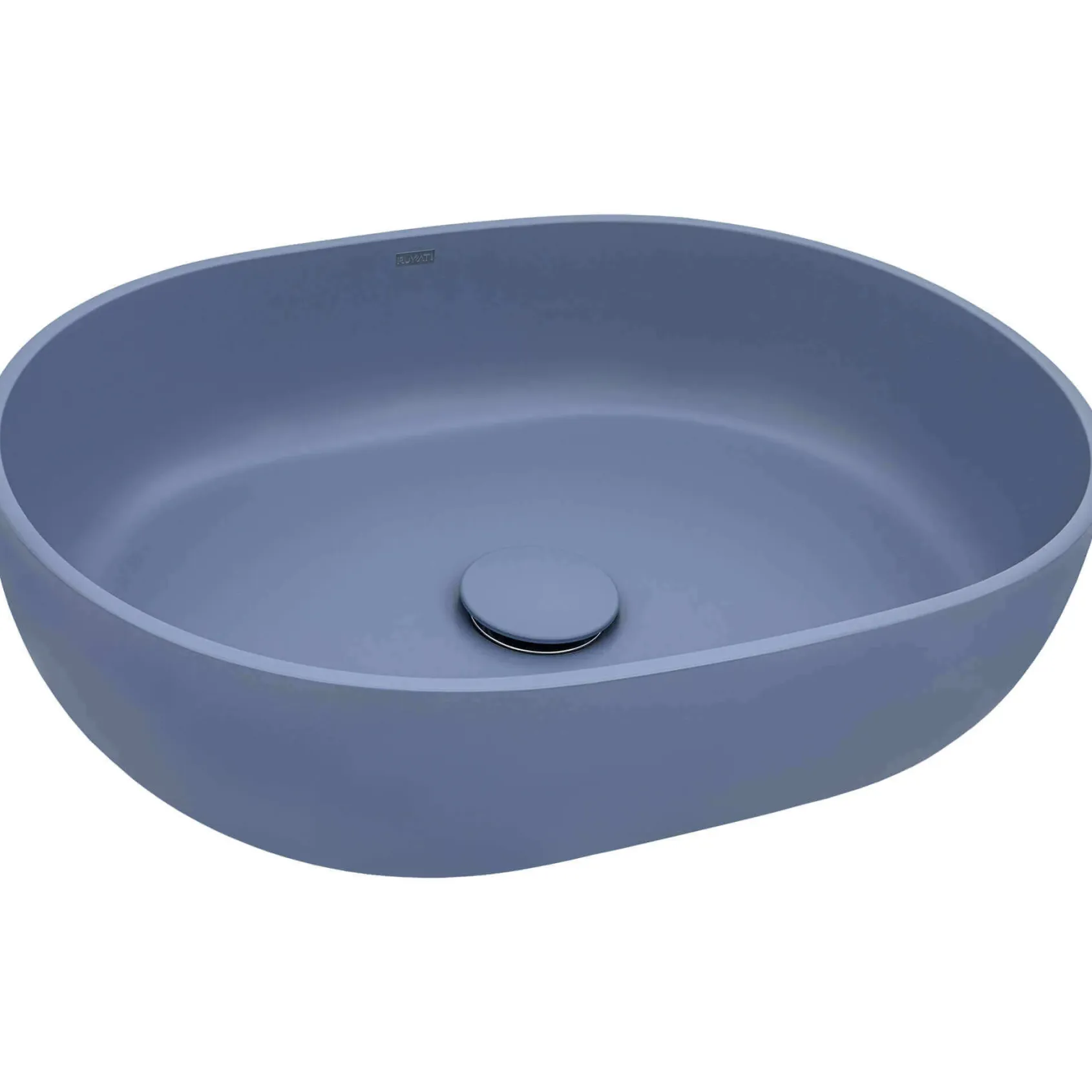 Ruvati Canali 19-inch Pacific Blue epiStone Solid Surface Modern Bathroom Vessel Sink, RVB2119LE