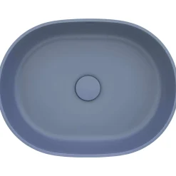 Ruvati Canali 19-inch Pacific Blue epiStone Solid Surface Modern Bathroom Vessel Sink, RVB2119LE
